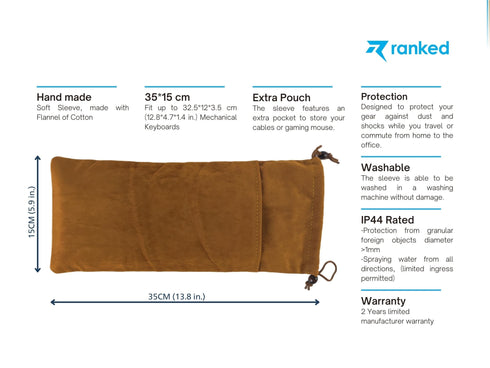 Travel Sleeve for Mechanical Gaming Keyboard - Ranked